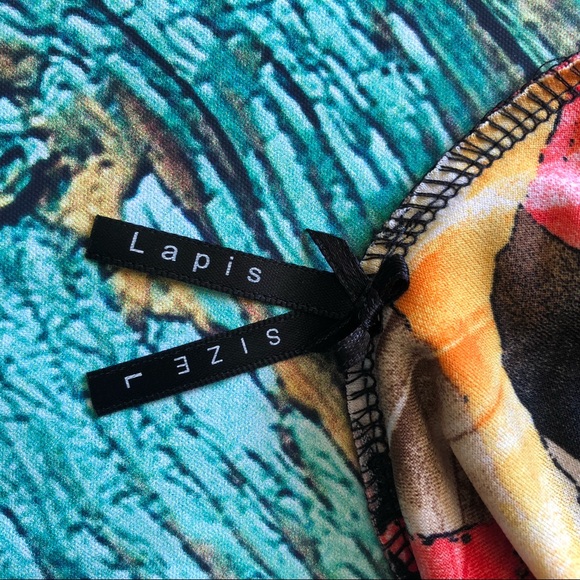 A6 Lapis Strapless Floral Knit Dress Lg - Picture 4 of 4